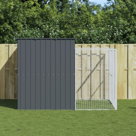 Niche pour chien avec cour anthracite 214x253x181 cm vidaXL