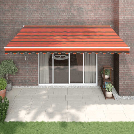 vidaXL Auvent rétractable orange et marron 4,5x3 m tissu et aluminium