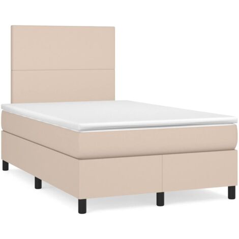 Sommier à lattes de lit matelas cappuccino 120x190cm similicuir vidaXL (1/5)