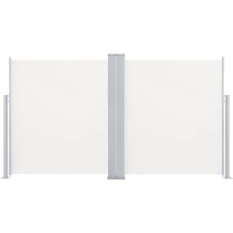 Vidaxl – Auvent latéral double rétractable 170x600 cm – Tissu polyester résistant aux UV – Cadre acier enduit de poudre – Protection contre le vent et le soleil
