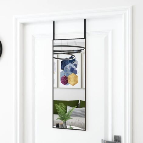 Miroir de porte Noir 30x80 cm Verre et aluminium - Pour Chambre Salle de Bain Salon Couloir vidaXL