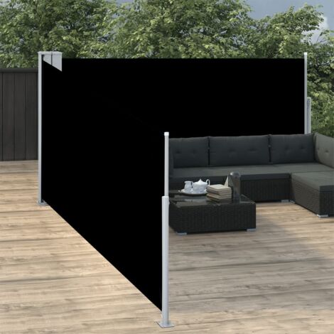 vidaXL Retractable Side Awning Black 100x1000 cm
