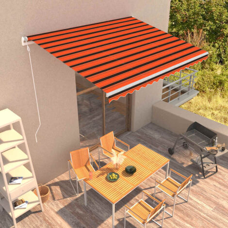 Auvent rétractable automatique 400x300 cm Orange et marron vidaXL