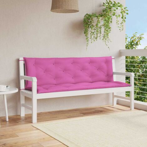 Coussins de banc de jardin lot de 2 rose 150x50x7 cm tissu vidaXL