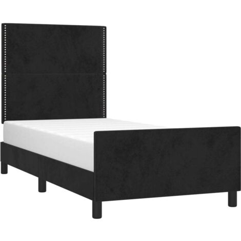Cadre de lit sans matelas noir 90x190 cm velours vidaXL (1/5)