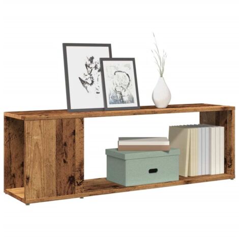 vidaXL Meuble TV vieux bois 100x24x32 cm bois d'ingénierie
