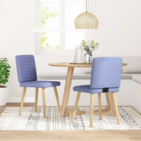 Chaises à manger lot de 2 bleu jean tissu vidaXL (1/5)
