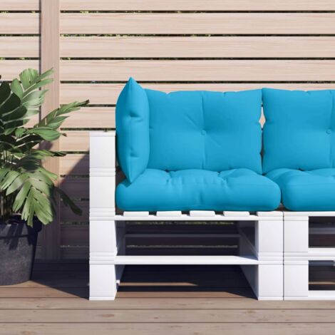 Coussins de palette lot de 3 bleu tissu vidaXL135085