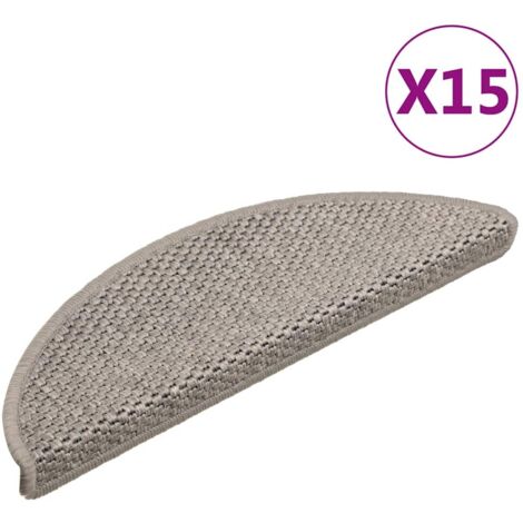 Vidaxl – Lot de 15 tapis d'escalier autocollants aspect sisal 56x17x3 cm – Antidérapants et insonorisants – Faciles à installer avec bandes adhésives