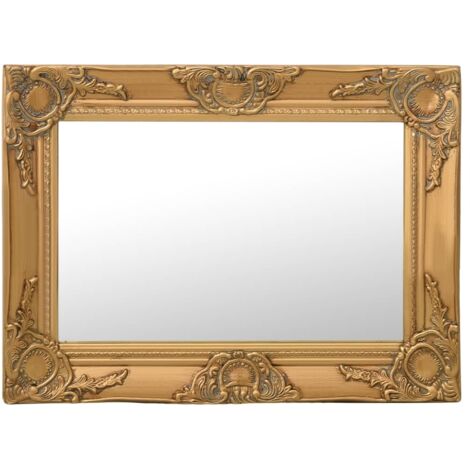 Miroir mural style baroque 60x40 cm Doré vidaXL89313