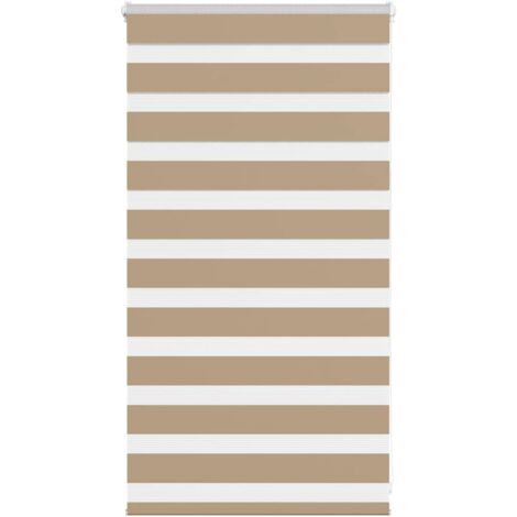 vidaXL Zebra Blind Sand Brown 85x100 cm Fabric Width 80,9 cm Polyester