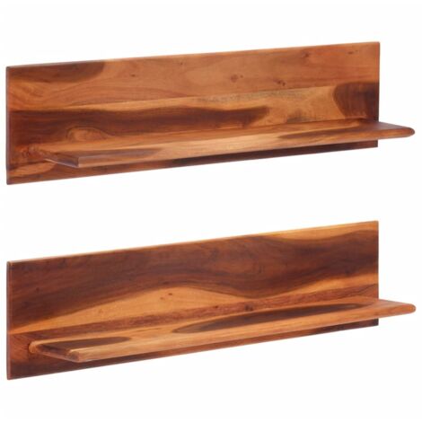 Étagères murales 2 pcs 112x20x26 cm bois massif d'acacia vidaXL