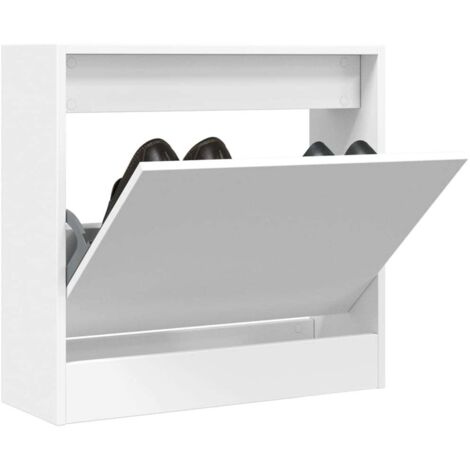 Vidaxl – Armoire à chaussures blanc 60x21x57 cm en bois d'ingénierie – Design compact pour petits espaces – Capacité de charge 30 kg