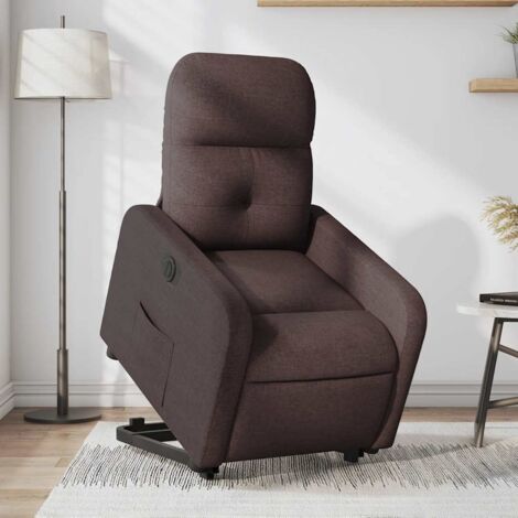 vidaXL Fauteuil inclinable électrique marron foncé tissu (1/5)