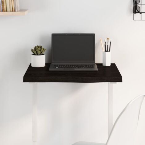 Dessus de table marron foncé bois chêne massif traité vidaXL