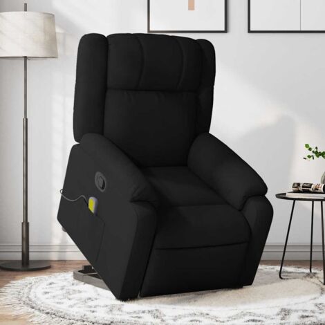 Fauteuil de massage inclinable Noir Tissu vidaXL16874