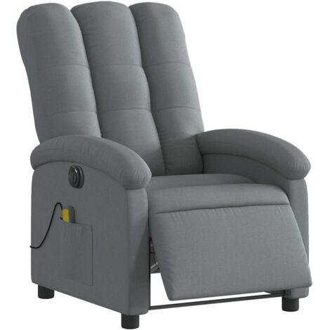 Fauteuil inclinable de massage électrique gris foncé tissu vidaXL
