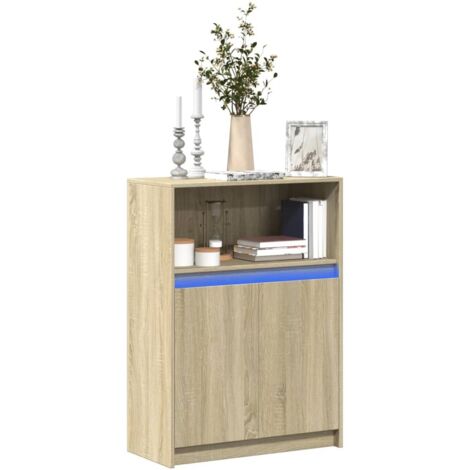 vidaXL Buffet avec LED chêne sonoma 72x34x100 cm bois d'ingénierie (1/5)