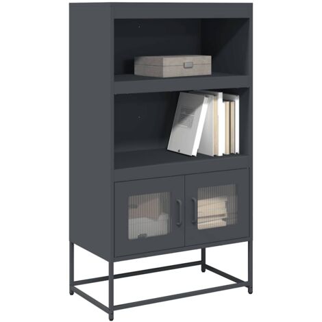 vidaXL Buffet haut anthracite 68x39x123 cm acier (1/5)