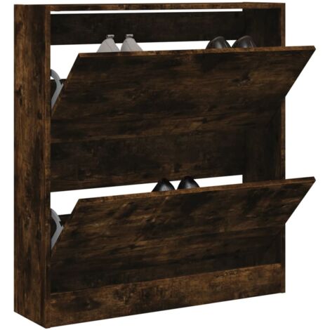 Armoire à chaussures chêne fumé 80x21x87,5 cm bois ingénierie vidaXL