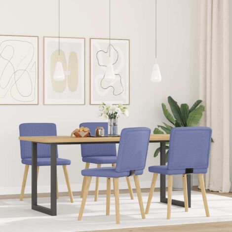 Chaises à manger lot de 4 bleu jean tissu vidaXL (1/5)
