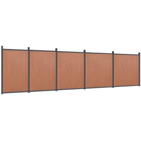vidaXL Panneau de clôture marron 872x186 cm WPC