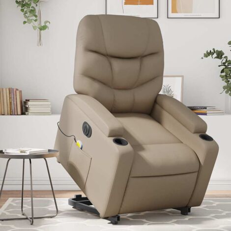 Fauteuil inclinable de massage électrique cappuccino similicuir vidaXL (1/5)