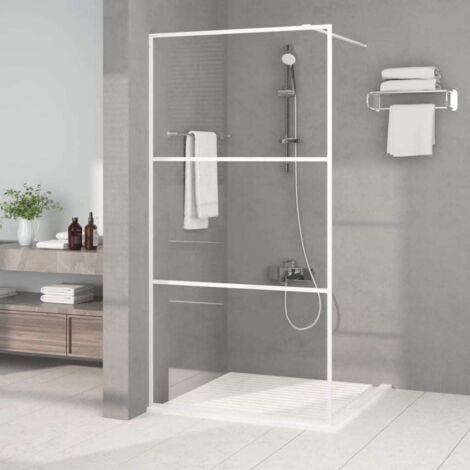 Paroi de douche Blanc 100x195 cm Verre ESG transparent vidaXL (1/5)