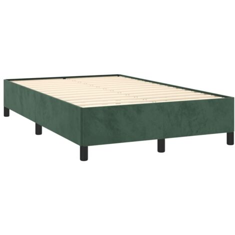 Cadre de lit sans matelas vert foncé 120x190 cm velours vidaXL (1/5)