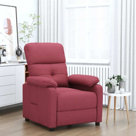 Fauteuil inclinable Rouge bordeaux Tissu vidaXL (1/5)