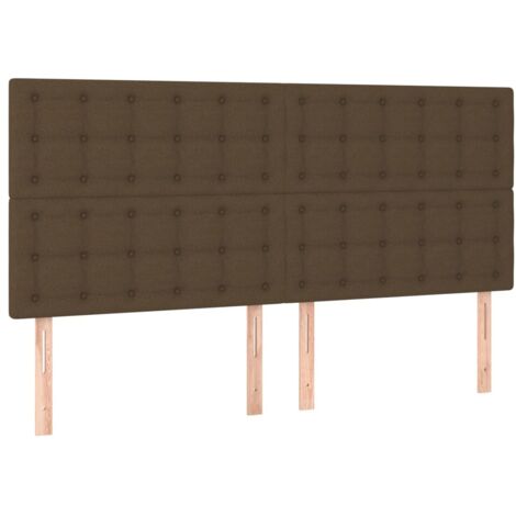 Tête de lit marron foncé 180 x 5 x 118/128 cm Tissu vidaXL