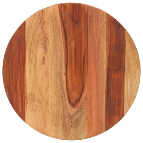 Vidaxl – Plateau de table rond en bois massif 50 cm – Épaisseur 15-16 mm – Finition polie et vernie – Unique et durable