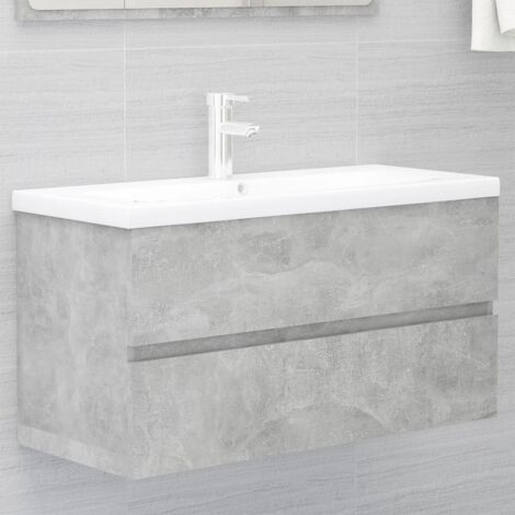 Armoire d'évier et lavabo intégré Gris béton Bois d'ingénierie vidaXL