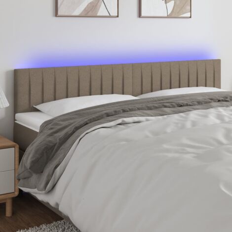 Vidaxl – Tête de lit à LED taupe 160x5x78/88 cm – Tissu polyester durable – Bande LED ajustable – Installation facile (1/5)