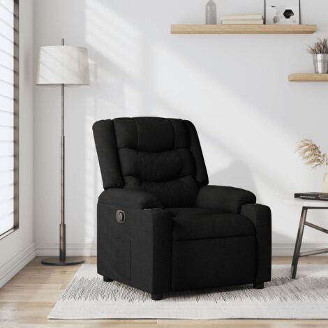 vidaXL Fauteuil inclinable Noir Tissu (1/7)
