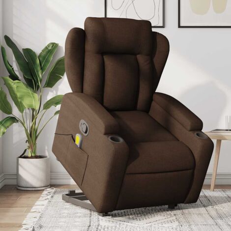 Fauteuil de massage inclinable Marron Tissu vidaXL (1/5)