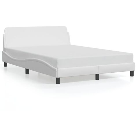 Cadre de lit Dover blanc 140x200 cm similicuir vidaXL (1/5)