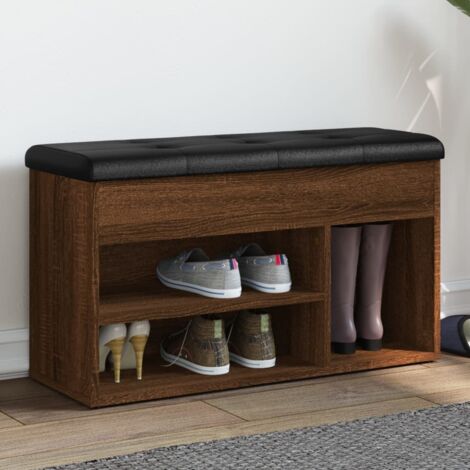 vidaXL Banc à chaussures chêne marron 82x32x45,5 cm bois