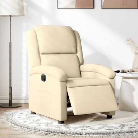 Fauteuil inclinable électrique Crème Tissu vidaXL24767