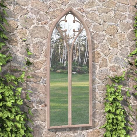Miroir de jardin Sable 100x45cm Fer pour utilisation extérieure vidaXL