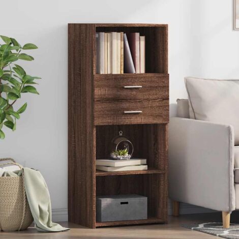Buffet haut chêne marron 50x42,5x124 cm bois d'ingénierie vidaXL (1/5)