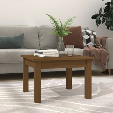 Table basse Marron miel 45x45x30 cm Bois massif de pin vidaXL