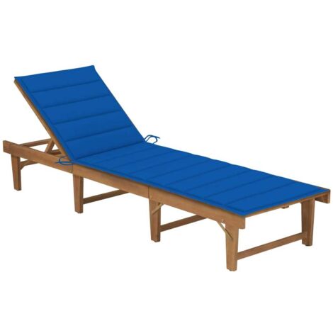 vidaXL Folding Sun Lounger with Cushion Solid Acacia Wood (1/5)