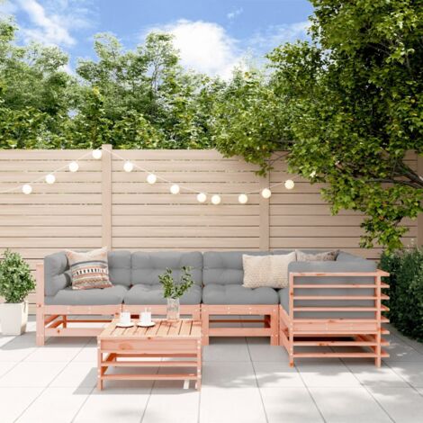 Salon de jardin 6 pcs avec coussins bois massif Douglas vidaXL (1/5)