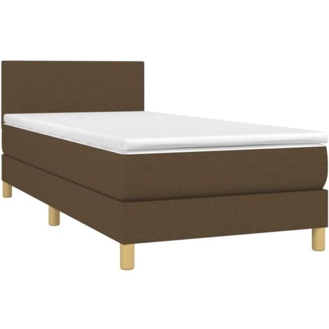 vidaXL Sommier à lattes de lit avec matelas Marron foncé 90x200 cm