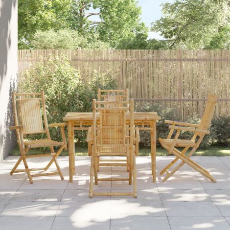 vidaXL Chaises pliables de jardin lot de 4 53x66x99 cm bambou