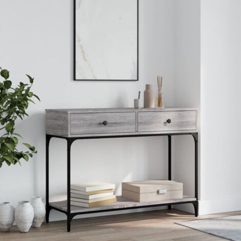 Table console sonoma gris 100x34,5x75 cm bois d'ingénierie vidaXL