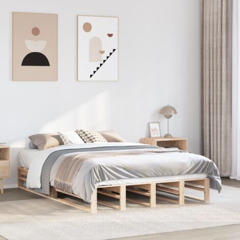 Cadre de lit sans matelas 150x200 cm bois de pin massif vidaXL (1/5)