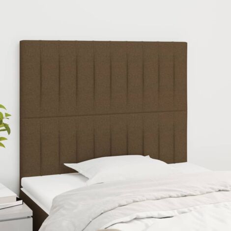 Tête de lit marron foncé 80x5x118/128 cm Tissu vidaXL (1/5)
