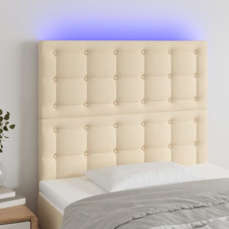 Tête de lit à LED Crème 80x5x118/128 cm Tissu vidaXL